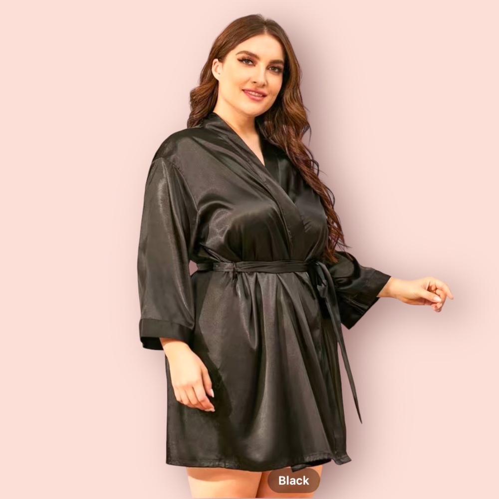 NWT-Black Silk Robe- Woman’s